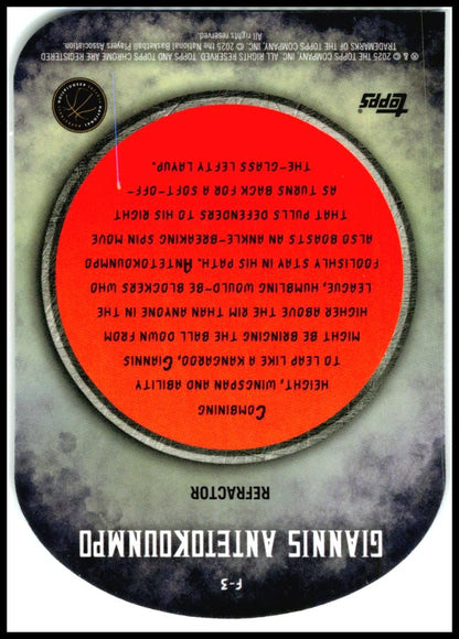 2024-25 Finest Finishers Refractor #F-3 Giannis Antetokounmpo Milwaukee Bucks