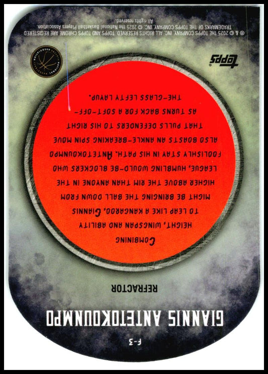 2024-25 Finest Finishers Refractor #F-3 Giannis Antetokounmpo Milwaukee Bucks