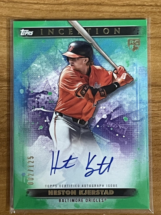 2024 topps inception Green Auto /125 #BRES-HK Heston Kjerstad Orioles