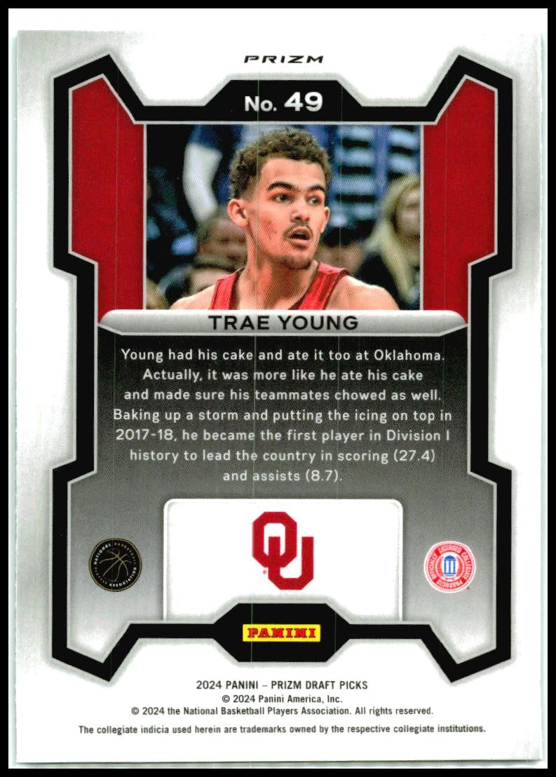 2024 Panini Prizm Draft Picks Prizms Green #49b Trae Young Oklahoma Sooners