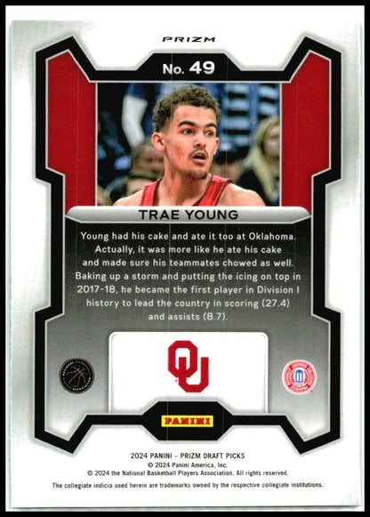 2024 Panini Prizm Draft Picks Prizms Green #49b Trae Young Oklahoma Sooners