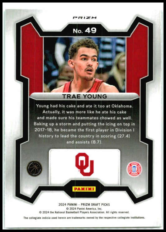 2024 Panini Prizm Draft Picks Prizms Green #49b Trae Young Oklahoma Sooners