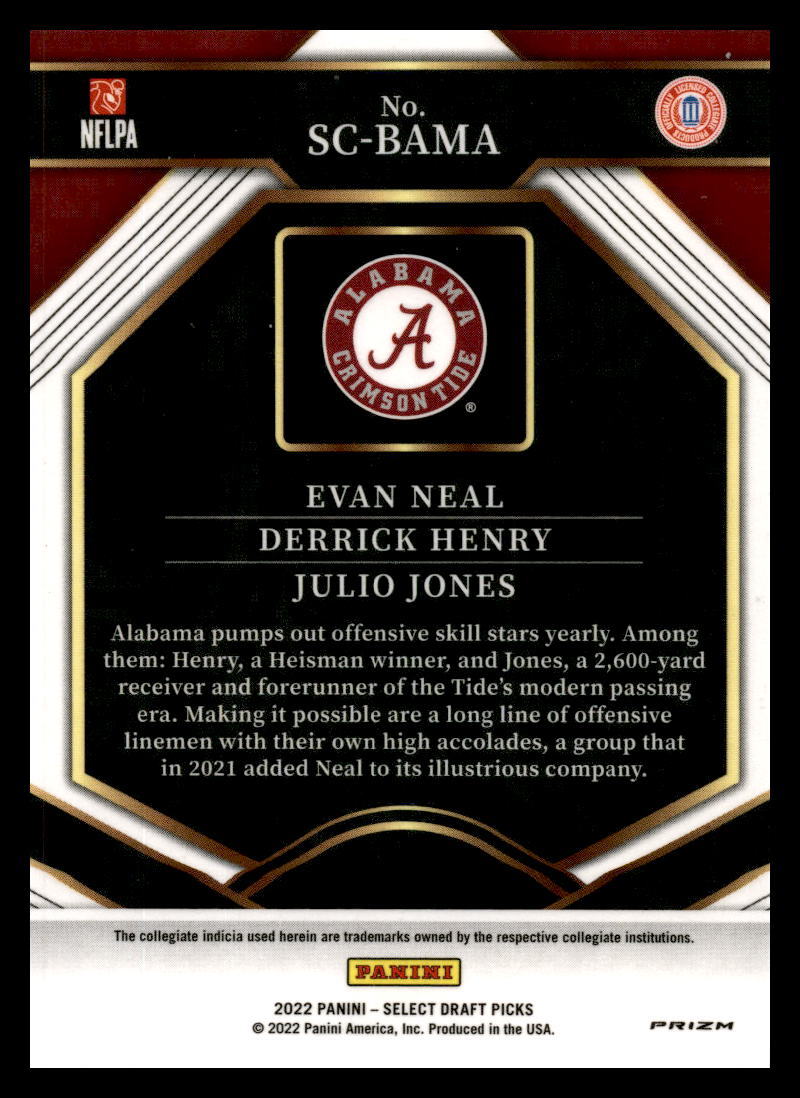 2022 Select Draft Picks Silver #SC-BAMA Evan Neal Rookie New York Giants