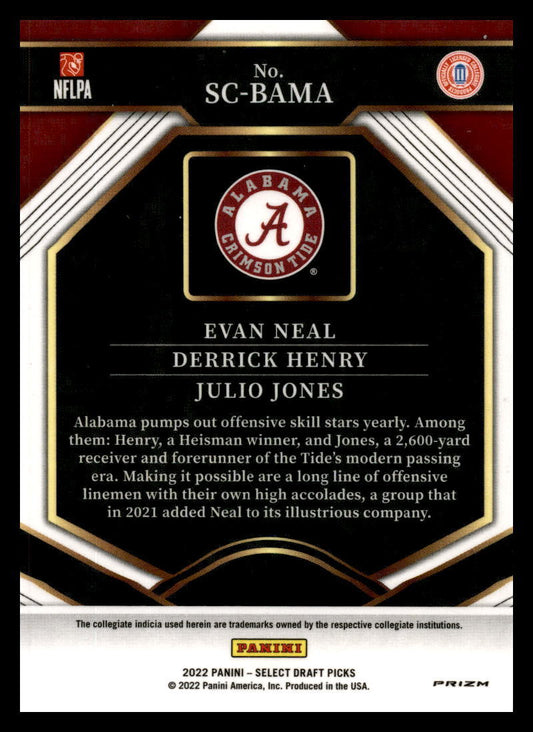 2022 Select Draft Picks Silver #SC-BAMA Evan Neal Rookie New York Giants