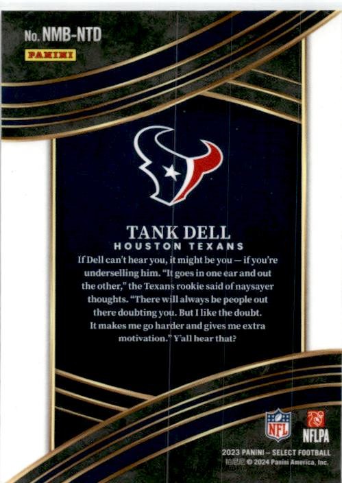 2023 Panini Select Select Numbers #NMB-NTD Tank Dell Houston Texans