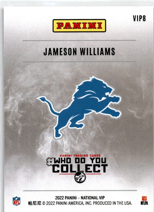 2022 Panini National VIP #VIP8 Jameson Williams Detroit Lions