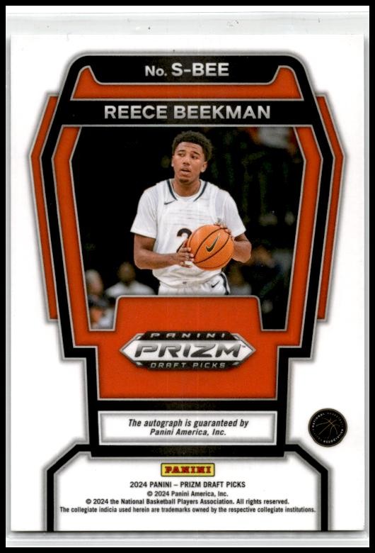 2024 Panini Prizm Draft Picks Signatures #S-BEE Reece Beekman Auto Brooklyn Nets