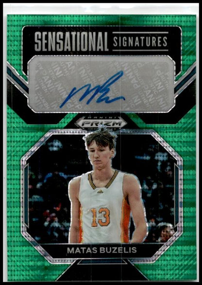 2023 Prizm Draft Picks Sensational Sign Green Pulsar #SS-MBZ Matas Buzelis Auto