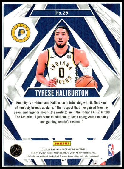 2023-24 Panini Phoenix Paragon Phoenix Blue Ice #25 Tyrese Haliburton Pacers