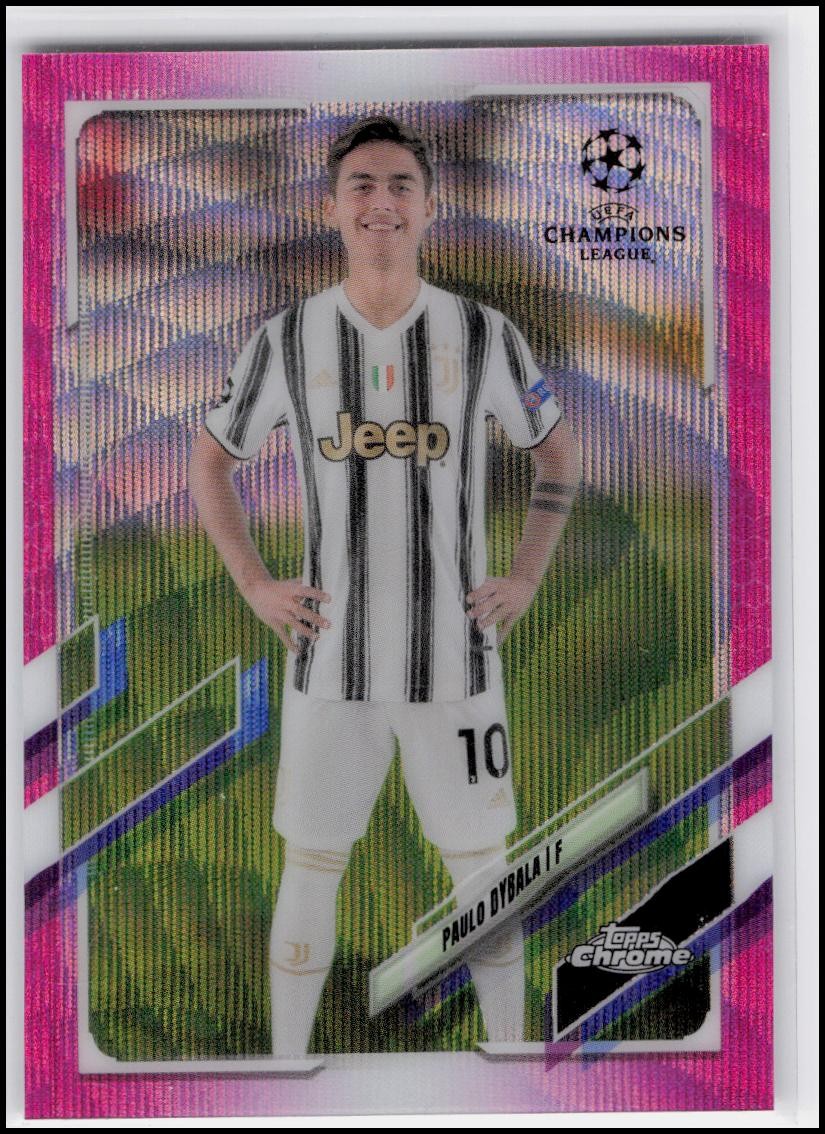 2020-21 Topps Chrome UEFA Champions League #47 Paulo Dybala Pink X-Fractor