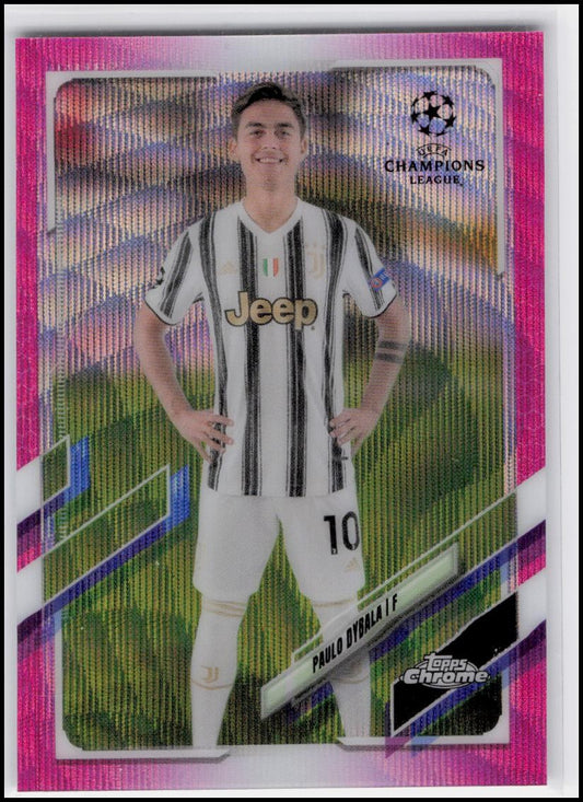 2020-21 Topps Chrome UEFA Champions League #47 Paulo Dybala Pink X-Fractor