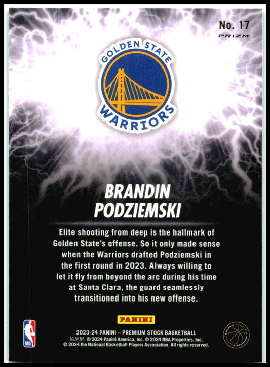 2023-24 Hoops Premium Stock High Voltage Premium #17 Brandin Podziemski SSP
