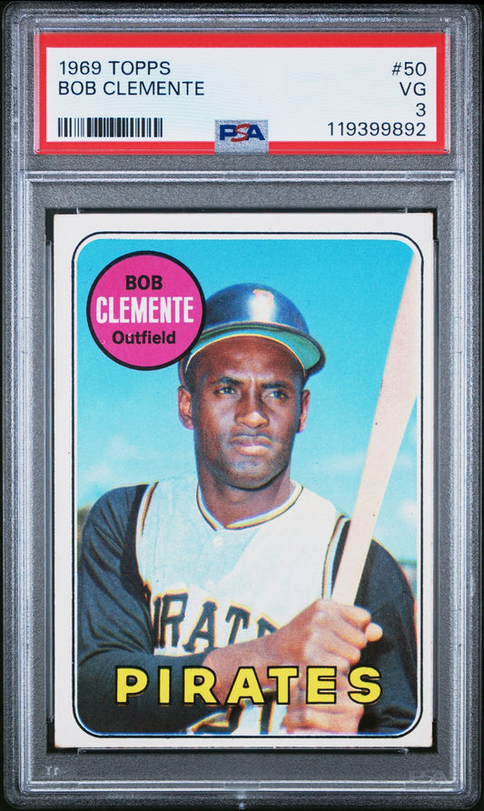 1969 Topps #50 Bob Clemente Pittsburgh Pirates PSA 3
