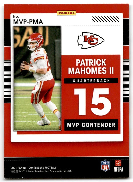 2021 Panini Contenders Patrick Mahomes II Kansas City Chiefs #MVP-PMA