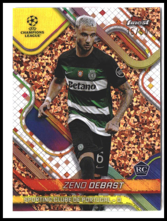 Zeno Debast #48 2024-25 Finest UEFA Club Competitions Gold Refractor #/50 Rookie