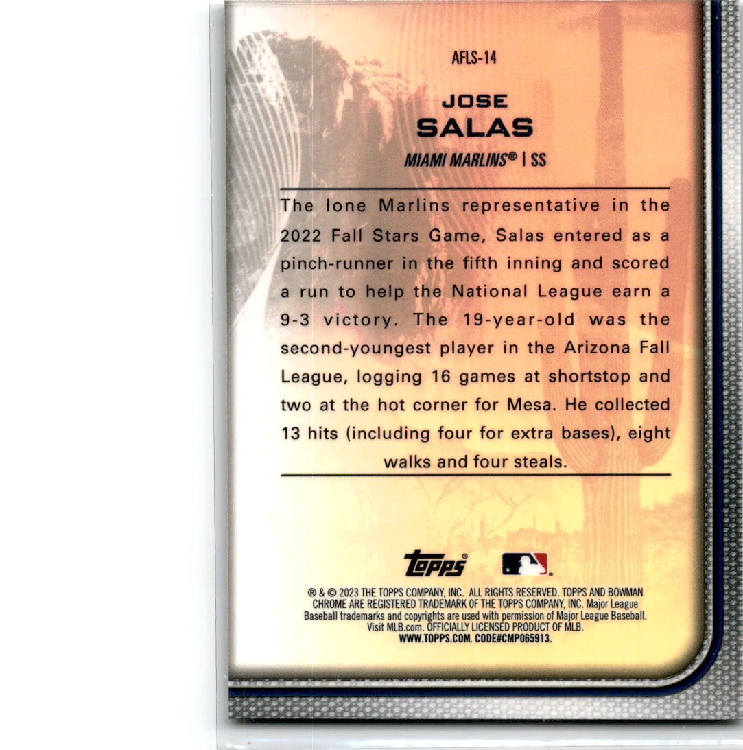 2023 Bowman Chrome Arizona Fall League #AFLS-14 Jose Salas Miami Marlins