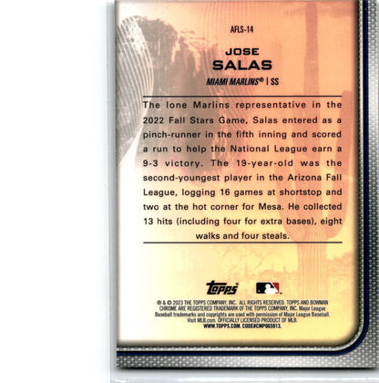 2023 Bowman Chrome Arizona Fall League #AFLS-14 Jose Salas Miami Marlins