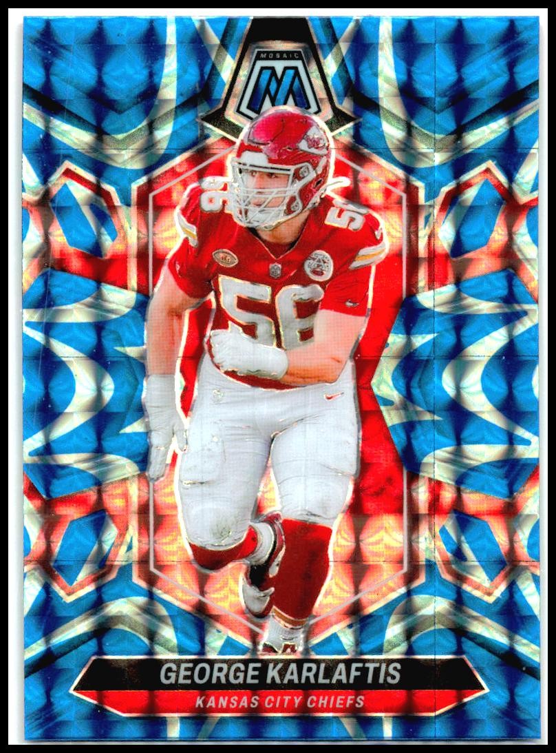 2024 Panini Mosaic Mosaic Reactive Blue #111 George Karlaftis Kansas City Chiefs