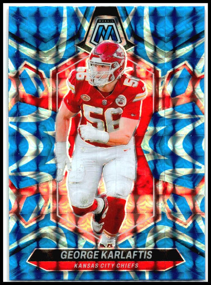 2024 Panini Mosaic Mosaic Reactive Blue #111 George Karlaftis Kansas City Chiefs