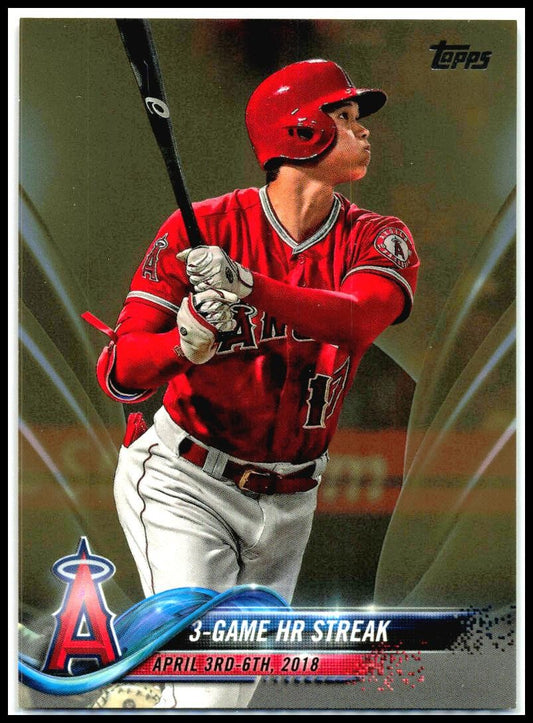 2018 Topps Update Gold #US189 3-Game HR Streak #/2018 Los Angeles Angels