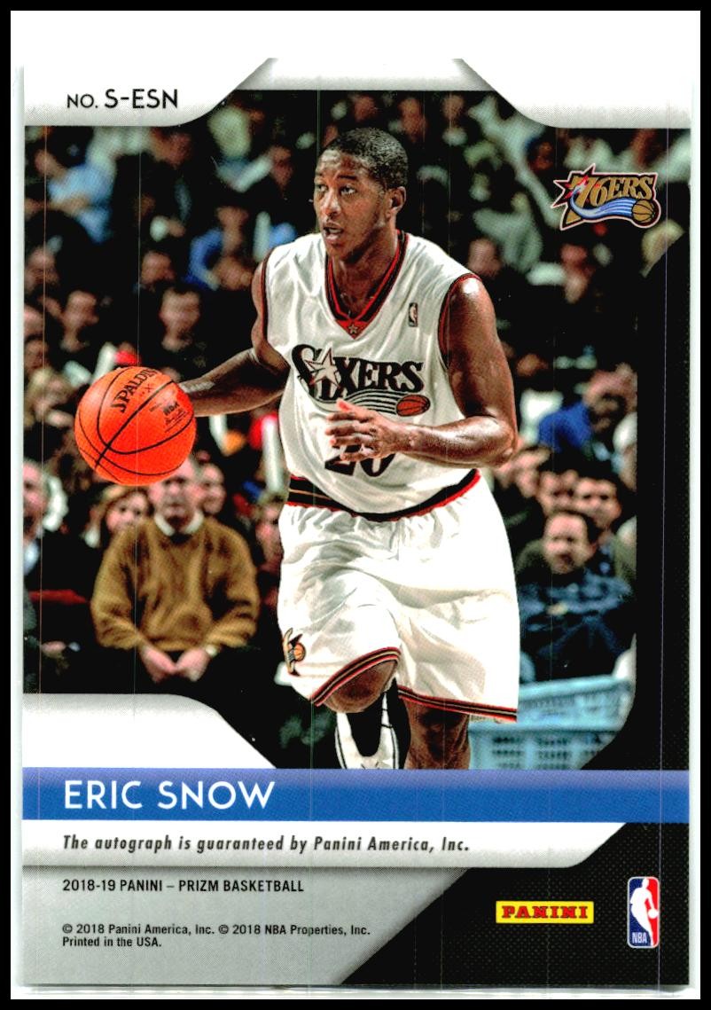 2018-19 Panini Prizm Signatures #S-ESN Eric Snow Auto Philadelphia 76ers