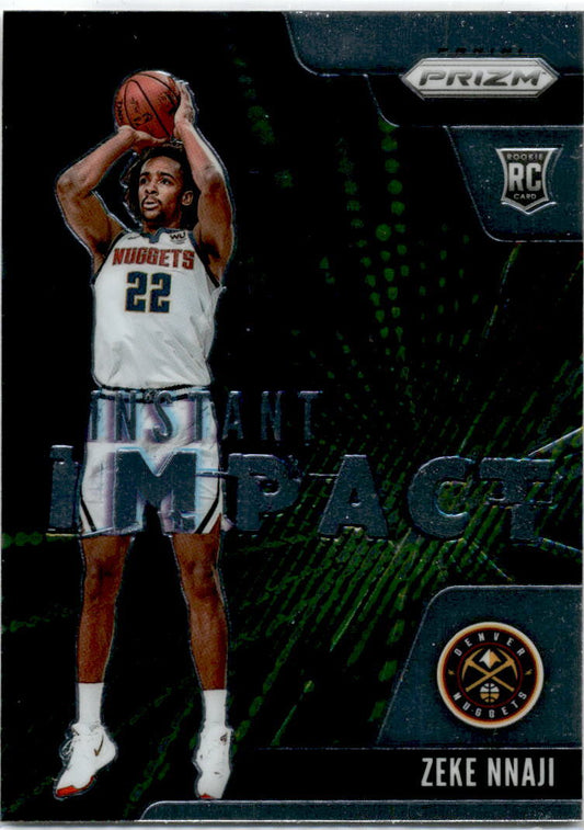 2020 Panini Prizm Instant Impact #8 Zeke Nnaji Denver Nuggets