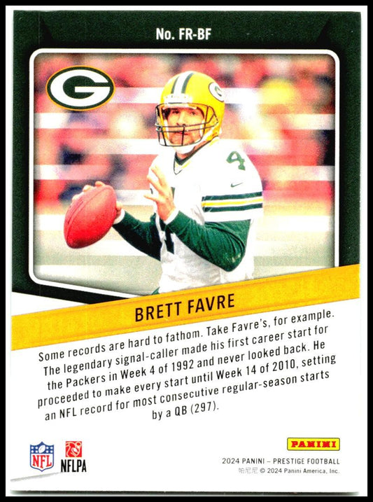 2024 Panini Prestige For the Record #FR-BF Brett Favre Green Bay Packers