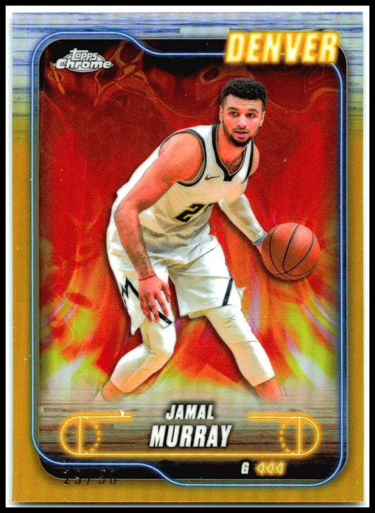 2024-25 Topps Chrome Gold Refractor #34 Jamal Murray #/50 Denver Nuggets