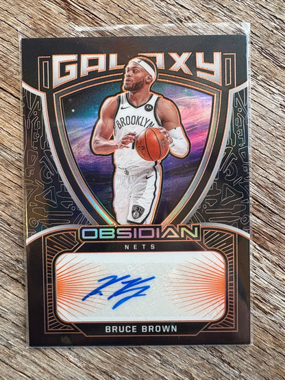 2020-21 Obsidian Galaxy Orange Bruce Brown Auto #/50 Brooklyn Nets