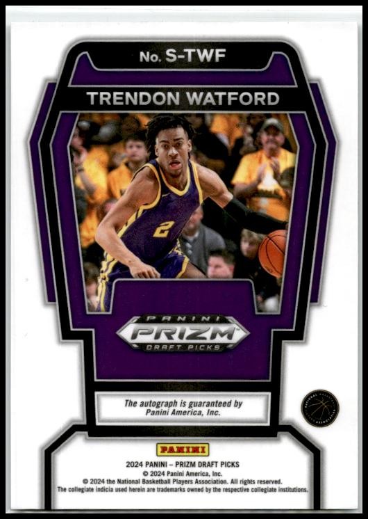2024 Panini Prizm Draft Picks Signatures #S-TWF Trendon Watford Auto Nets