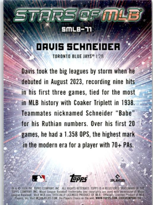 2024 Topps Update Stars of MLB Chrome #CSMLB-71 Davis Schneider Blue Jays