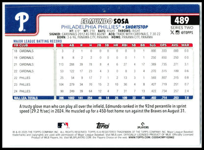 2025 Topps Sandglitter #489 Edmundo Sosa Philadelphia Phillies
