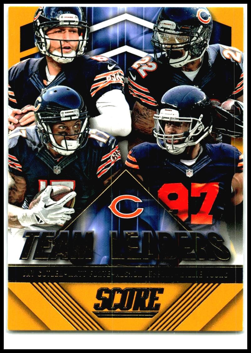 2015 Score Team Leaders Gold #16 Alshon Jeffery / Jay Cutler / Matt Forte Bears