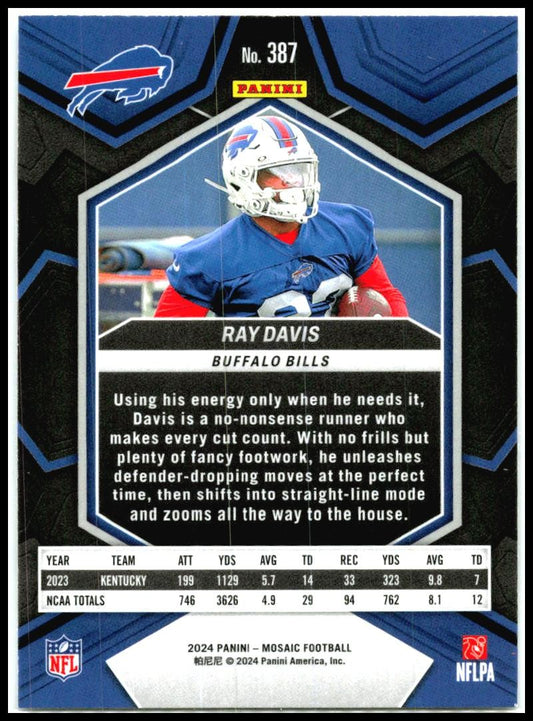 2024 Panini Mosaic #387 Ray Davis Rookie Buffalo Bills