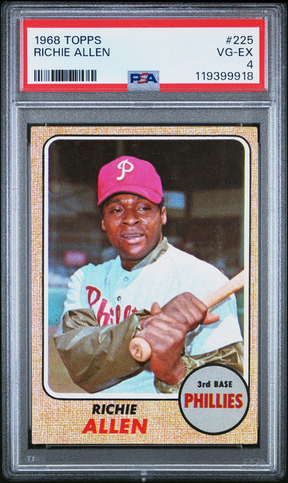 1968 Topps #225 Richie Allen Philadelphia Phillies PSA 4