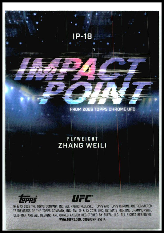 2026 Topps Chrome UFC Impact Point #IP-18 Zhang Weili