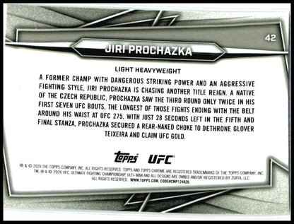 2026 Topps Chrome UFC Yellow Refractor #42 Jiri Prochazka #/275