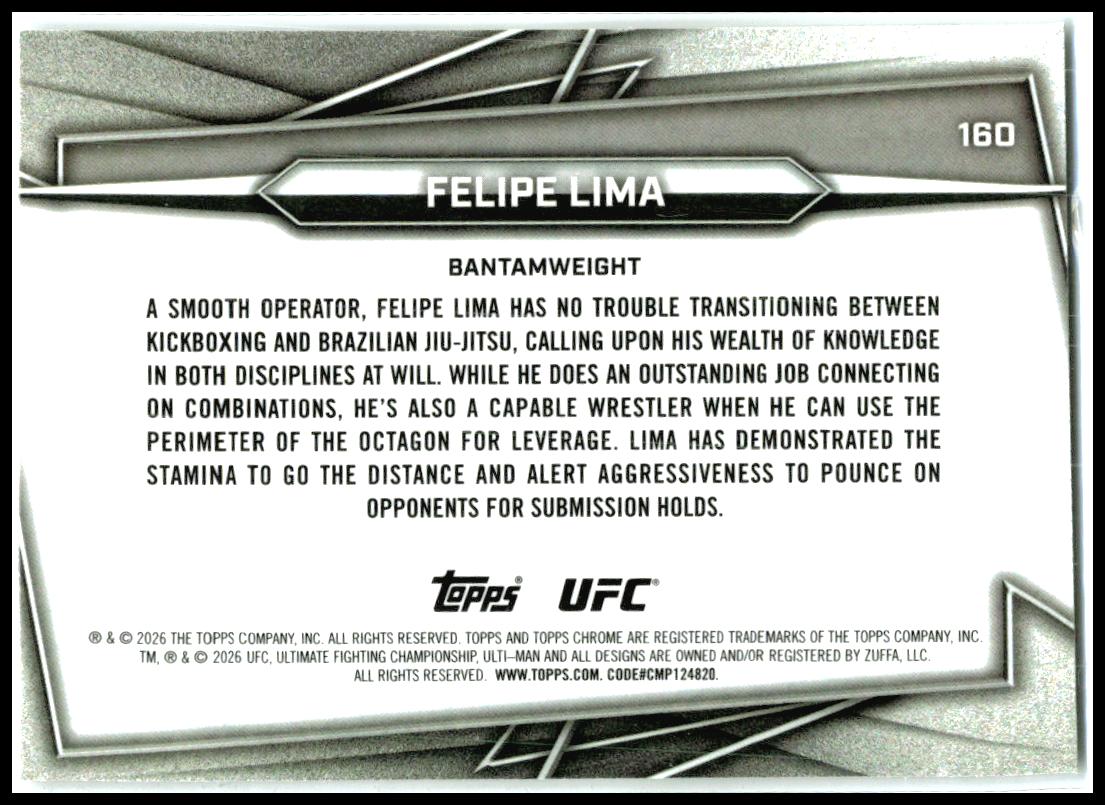 2026 Topps Chrome UFC #160 Felipe Lima Rookie