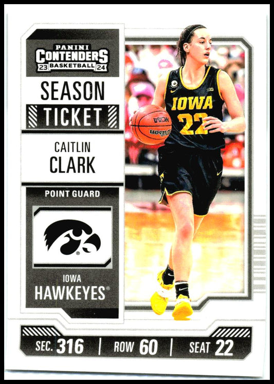2024 Panini Caitlin Clark Collection College Contenders #CC1 Caitlin Clark Fever