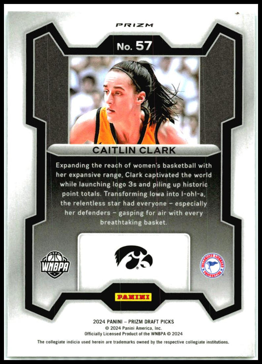 2024 Panini Prizm Draft Picks Prizms Green #57 Caitlin Clark Iowa Hawkeyes