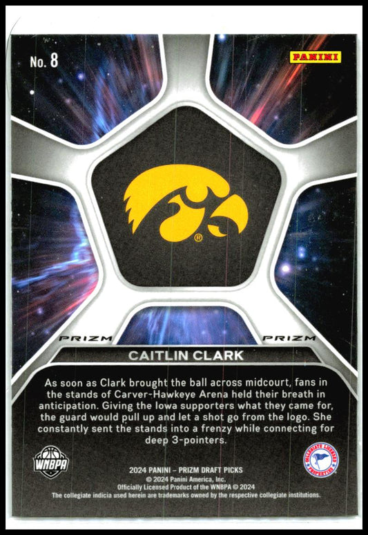 2024 Panini Prizm Draft Picks Deep Space Prizms Silver #8 Caitlin Clark Fever