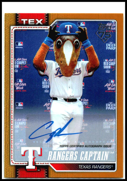2026 Topps Mascots Gold Auto #/50 #M-12 Rangers Captain Auto Texas Rangers