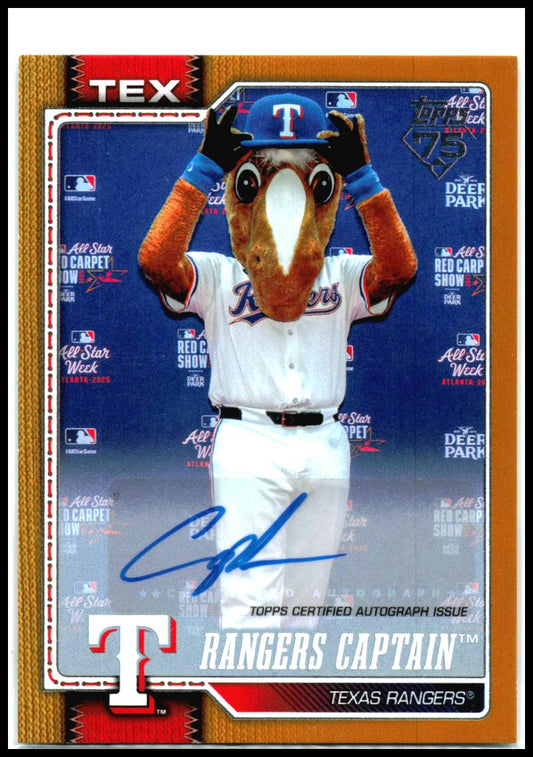 2026 Topps Mascots Gold Auto #/50 #M-12 Rangers Captain Auto Texas Rangers