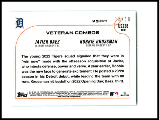 2022 Topps Update Mini Light Blue #/10 #US238 Dancing In Detroit Detroit Tigers