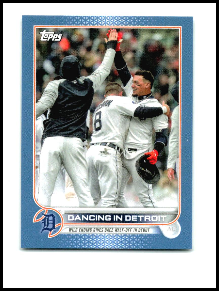 2022 Topps Update Mini Light Blue #/10 #US238 Dancing In Detroit Detroit Tigers