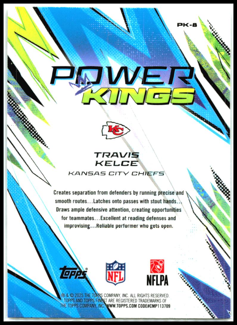 2025 Finest Power Kings #PK-8 Travis Kelce Kansas City Chiefs