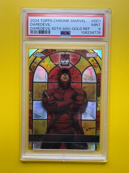 2024 Topps Chrome Marvel 60th Anniversary Daredevil 60th Gold Ref #DD1 Daredevil