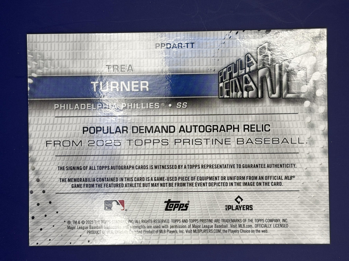 2025 Topps Pristine Popular Demand Gold #/50 #PPDAR-TT Trea Turner