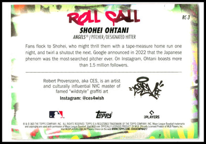 2023 Topps Big League Roll Call Wildstyle Edition #RC-3 Shohei Ohtani Angels