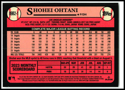 2024 Topps 1989 Topps 35th Anniversary Foil #89B2-1 Shohei Ohtani Dodgers